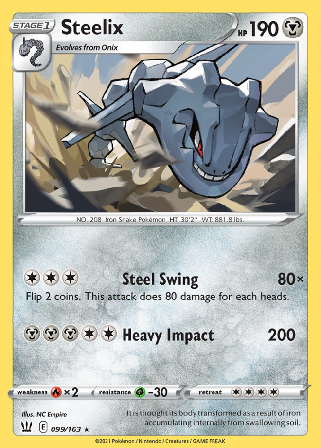 Evolution Set - STEELIX & Onix 89/168 - Celestial Storm - Rare Card LOT