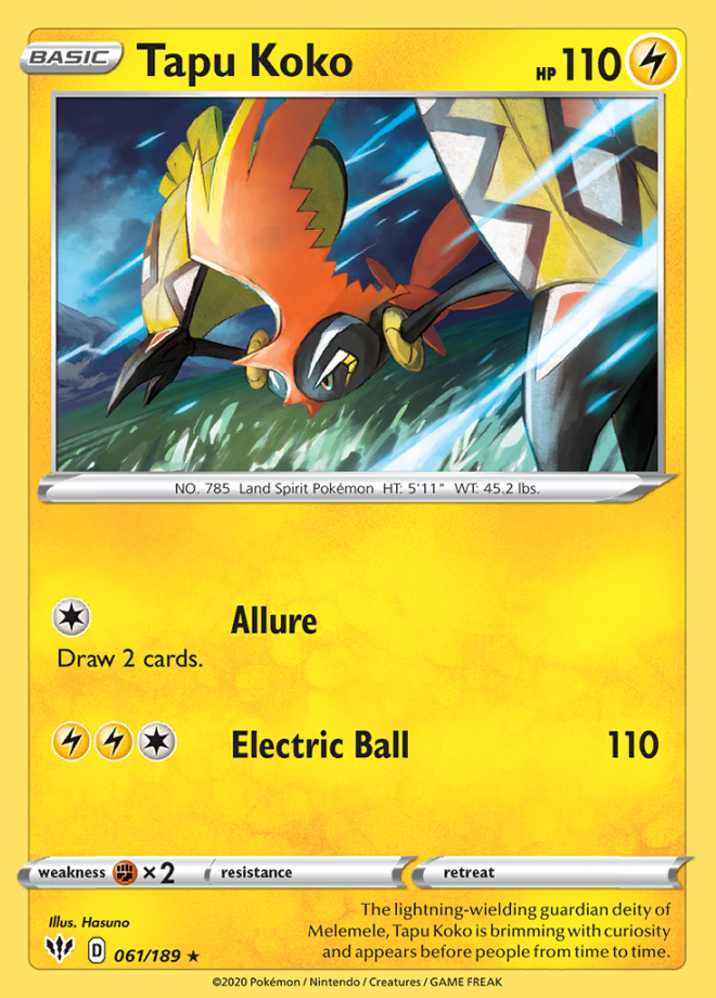 Tapu Koko V #072/202 Ultra Rare Pokémon Card Sword & Shield