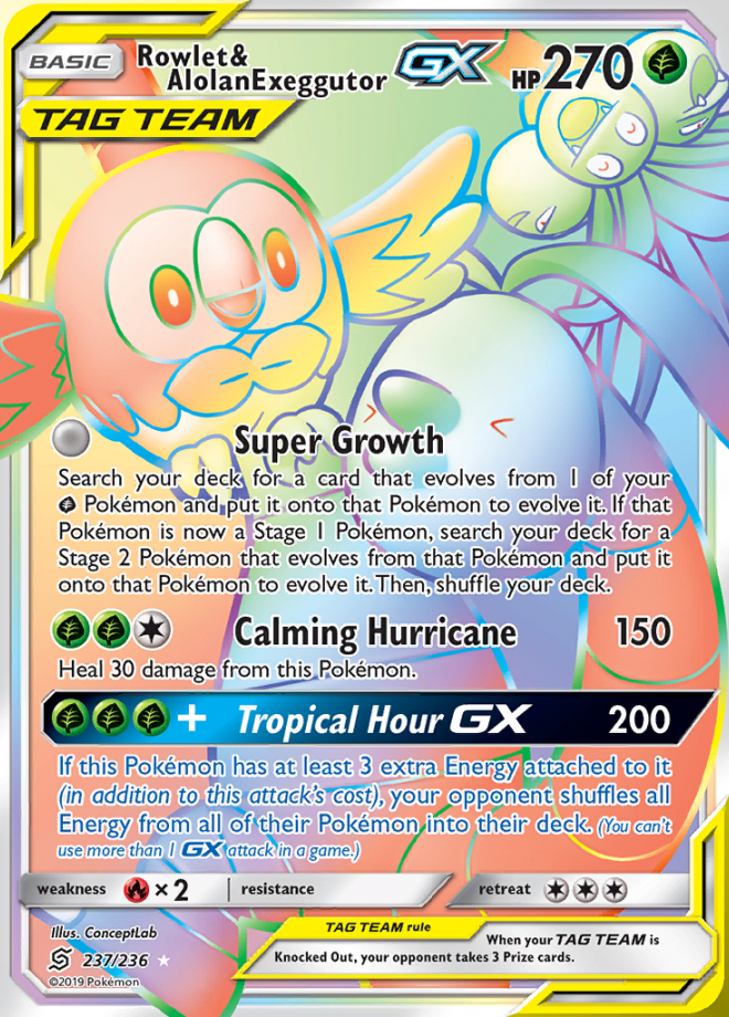 Rowlet & Alolan Exeggutor GX