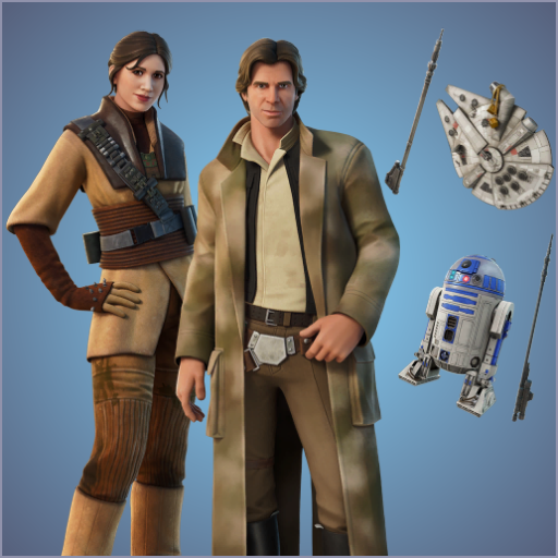 Han Solo + Millennium Falcon + Leia Organa + R2-D2 + Electrostaff + Vibro-staff