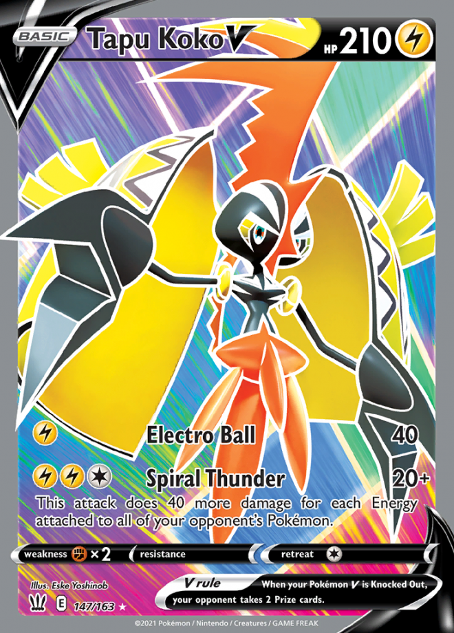 Tapu Koko V Battle Styles Ultra Rare Pokemon TCG DigitalTQ