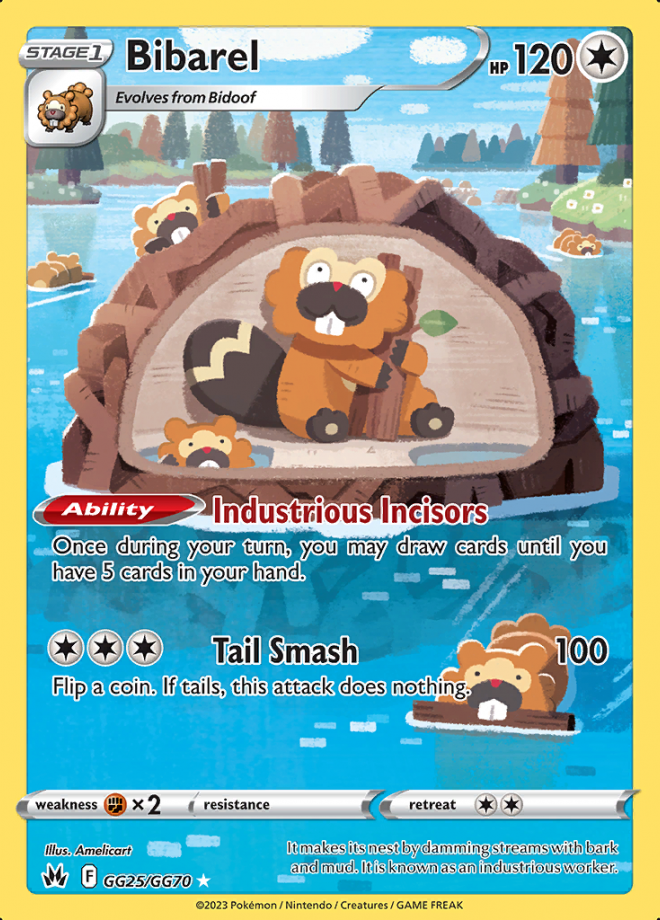 Bibarel - Crown Zenith - Rare Holo - Pokemon TCG - DigitalTQ