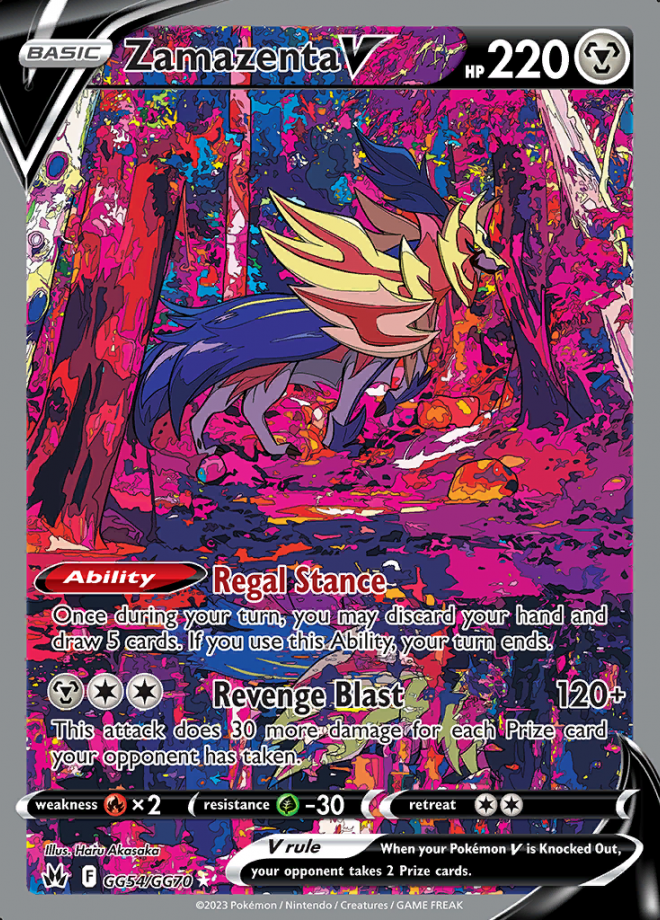 Zamazenta V - Crown Zenith - Rare Holo V - Pokemon TCG - DigitalTQ