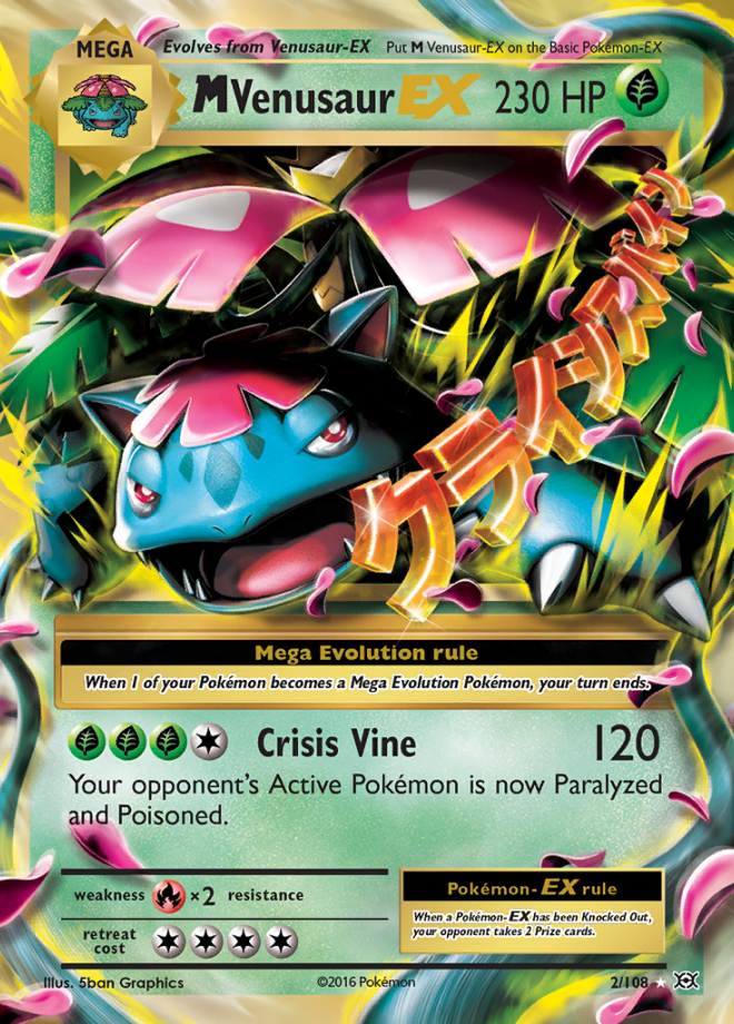 M Venusaur EX Evolutions - Rare Holo EX - Pokemon TCG - DigitalTQ