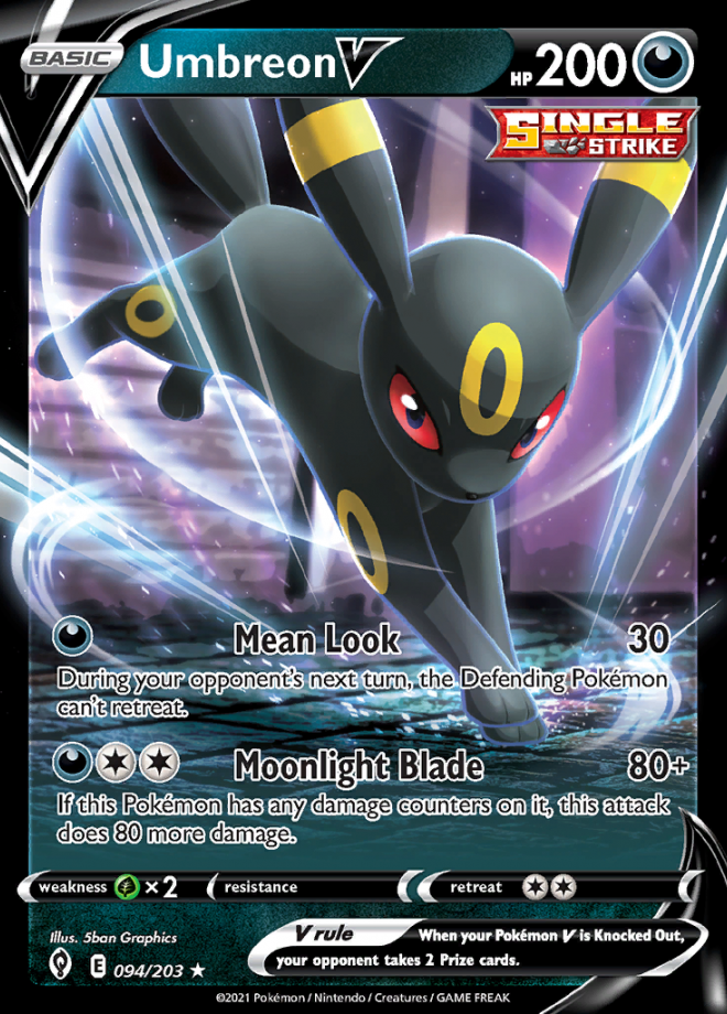 Umbreon V Evolving Skies Rare Holo V Pokemon TCG DigitalTQ