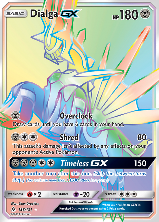 Dialga GX Forbidden Light Rare Rainbow Pokemon TCG DigitalTQ