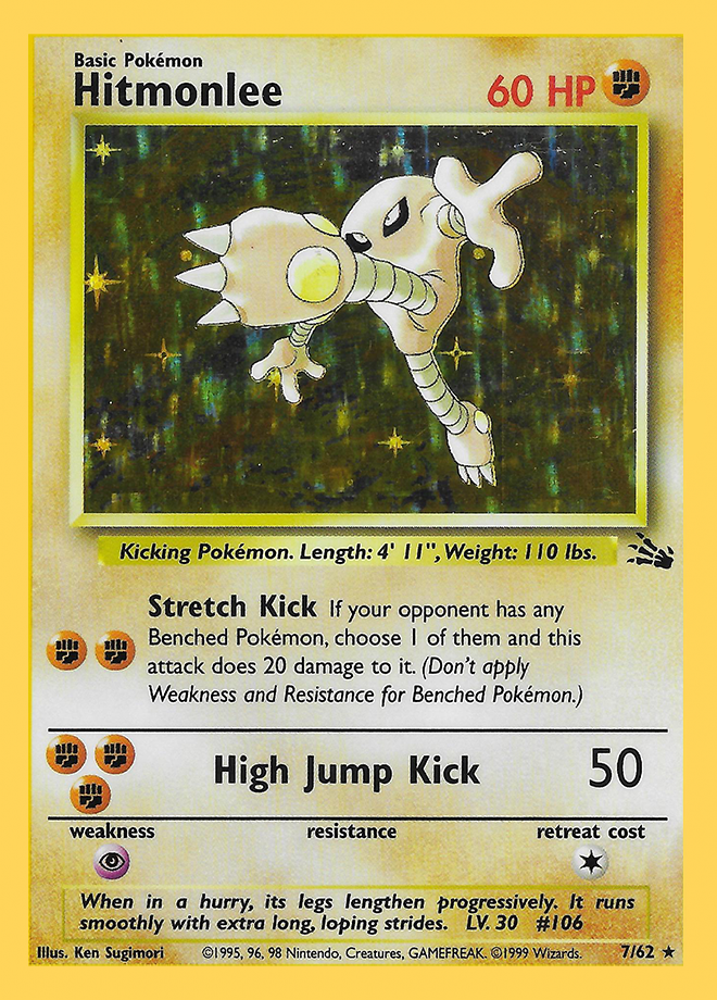 Hitmonlee Fossil Set Rare Holo Pokemon TCG DigitalTQ