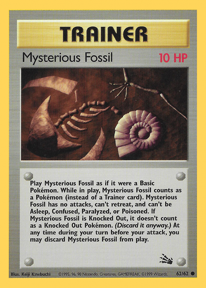 Mysterious Fossil Fossil Set Common Pokemon TCG DigitalTQ