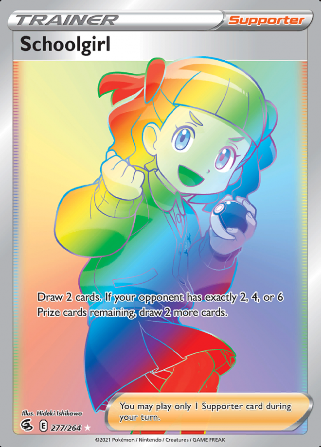 Schoolgirl Fusion Strike Rare Rainbow Pokemon TCG DigitalTQ Schoolgirl Fusion Strike Rare Rainbow Pokemon TCG DigitalTQ