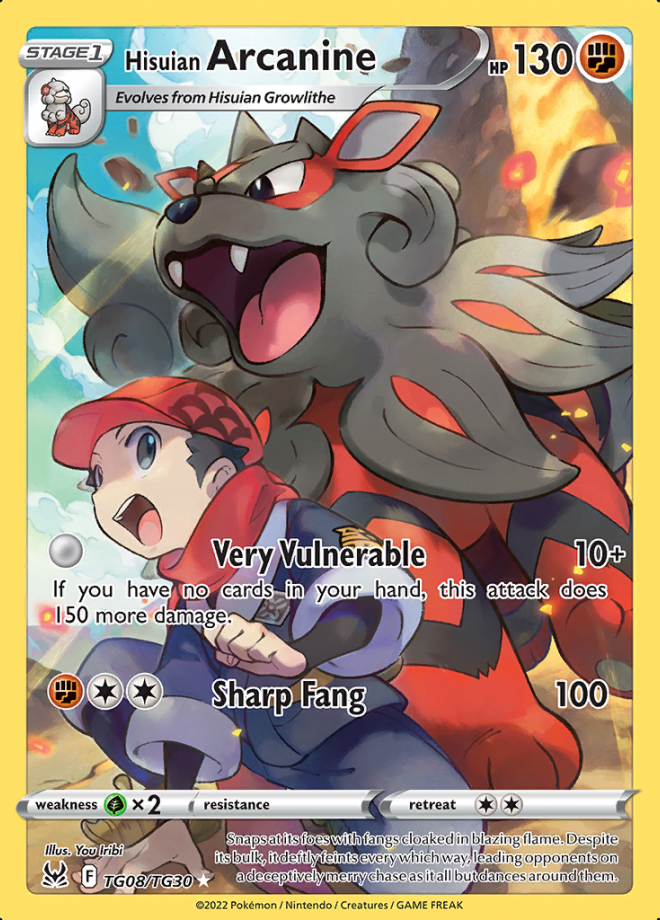 Hisuian Arcanine Lost Origin Rare Holo Pokemon TCG DigitalTQ