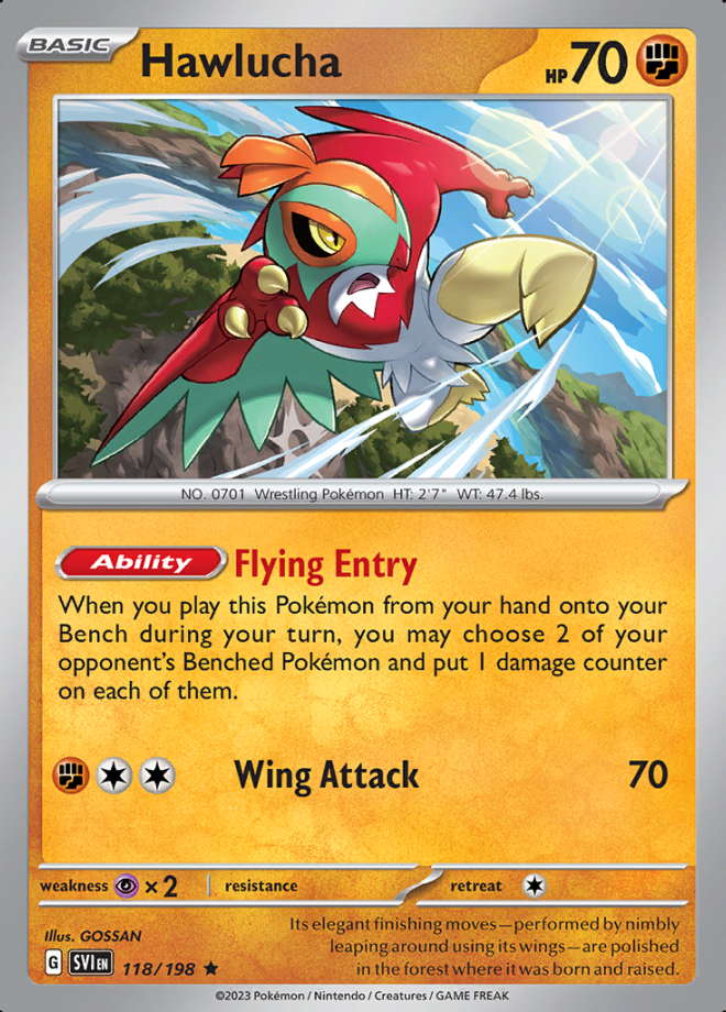 Hawlucha Scarlet & Violet Rare Holo Pokemon TCG DigitalTQ