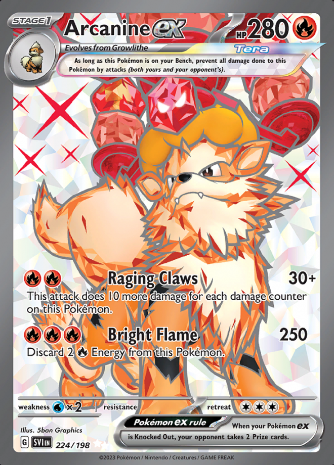 Arcanine EX Scarlet & Violet Ultra Rare Pokemon TCG DigitalTQ