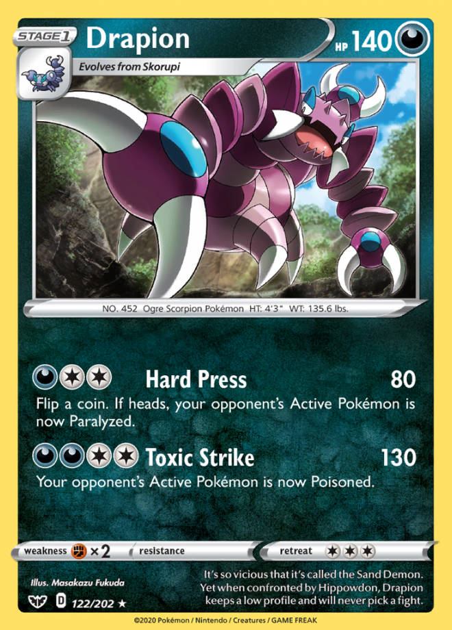 Drapion Sword & Shield Rare Pokemon TCG DigitalTQ