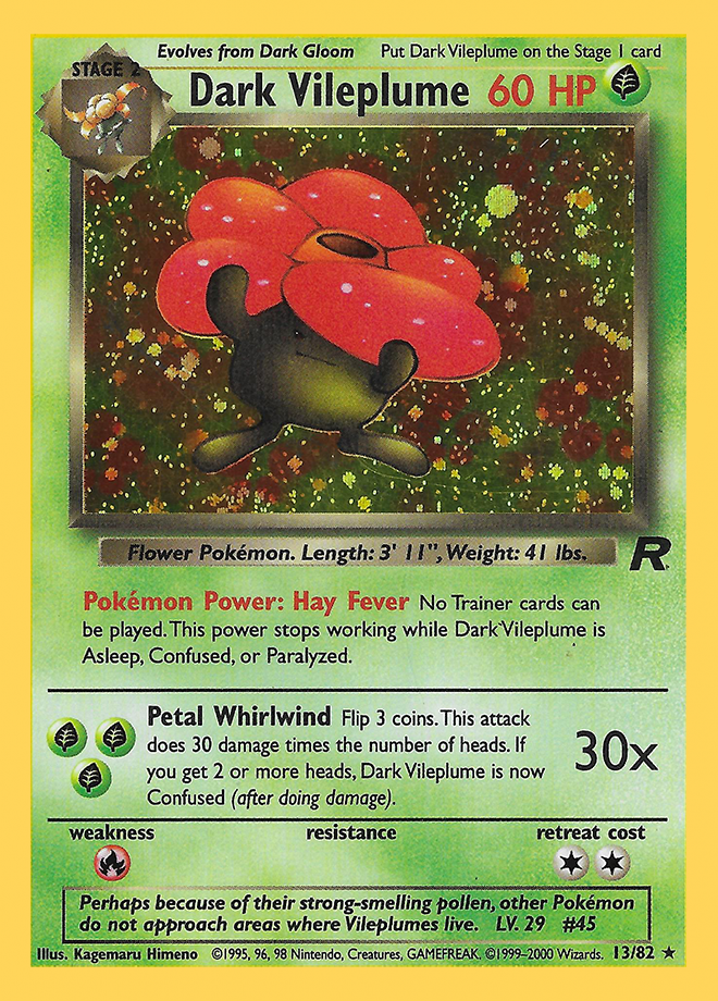 Dark Vileplume Team Rocket Set Rare Holo Pokemon TCG DigitalTQ