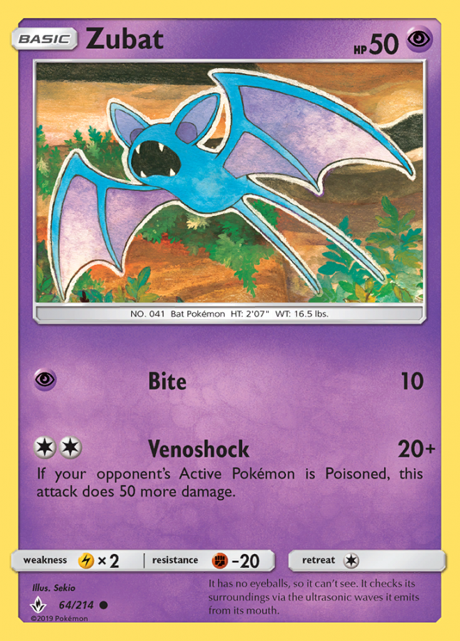 Zubat Unbroken Bonds Common Pokemon TCG DigitalTQ