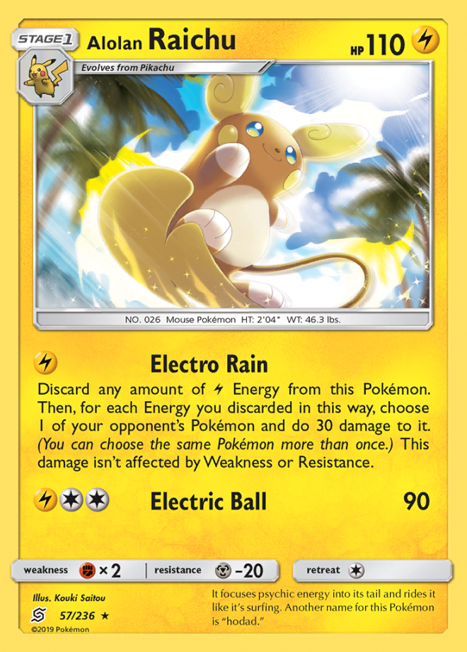 Alolan Raichu Unified Minds Rare Holo Pokemon TCG DigitalTQ
