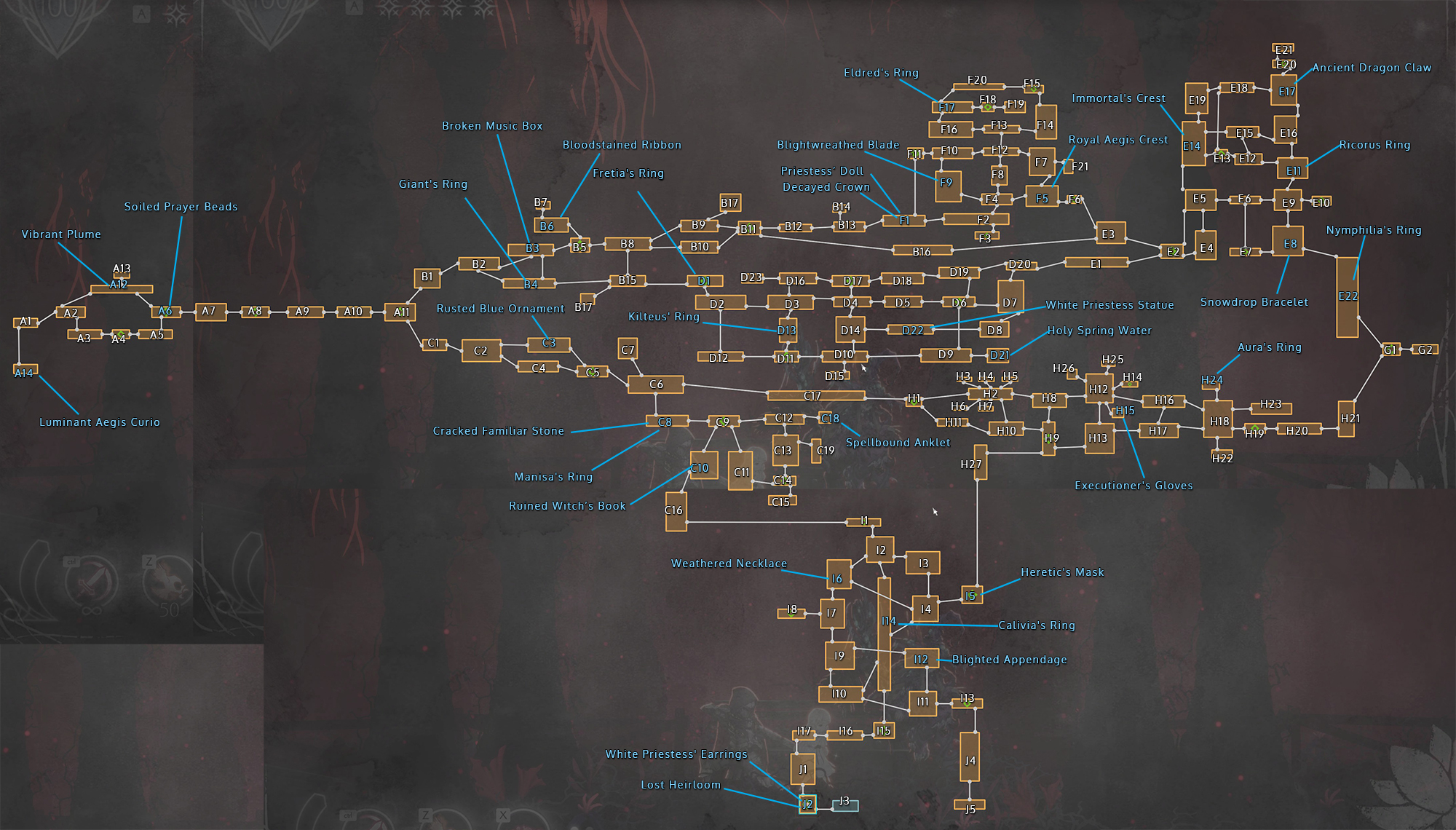 Ender Lilies Spirit Map