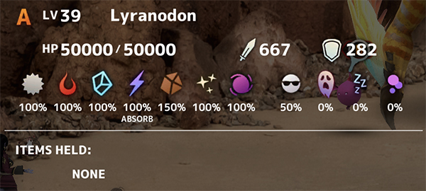 Lyranodon Boss Stats