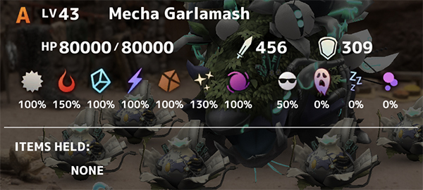 Mecha Garlamash Stats