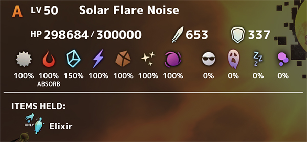 Solar Flare Noise Boss Stats