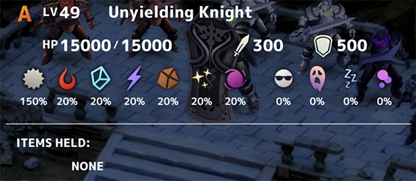 Unyielding Knight Stats