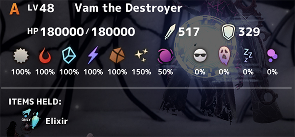 Vam The Destroyer Stats