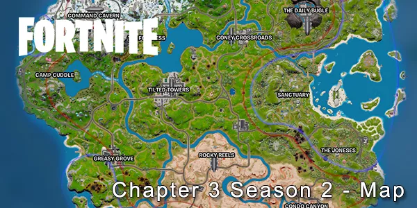Fortnite Глава 3 Сезон 2 Карта - Всички места и POI