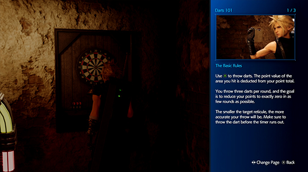 Final Fantasy VII Darts Mini Game Explanation