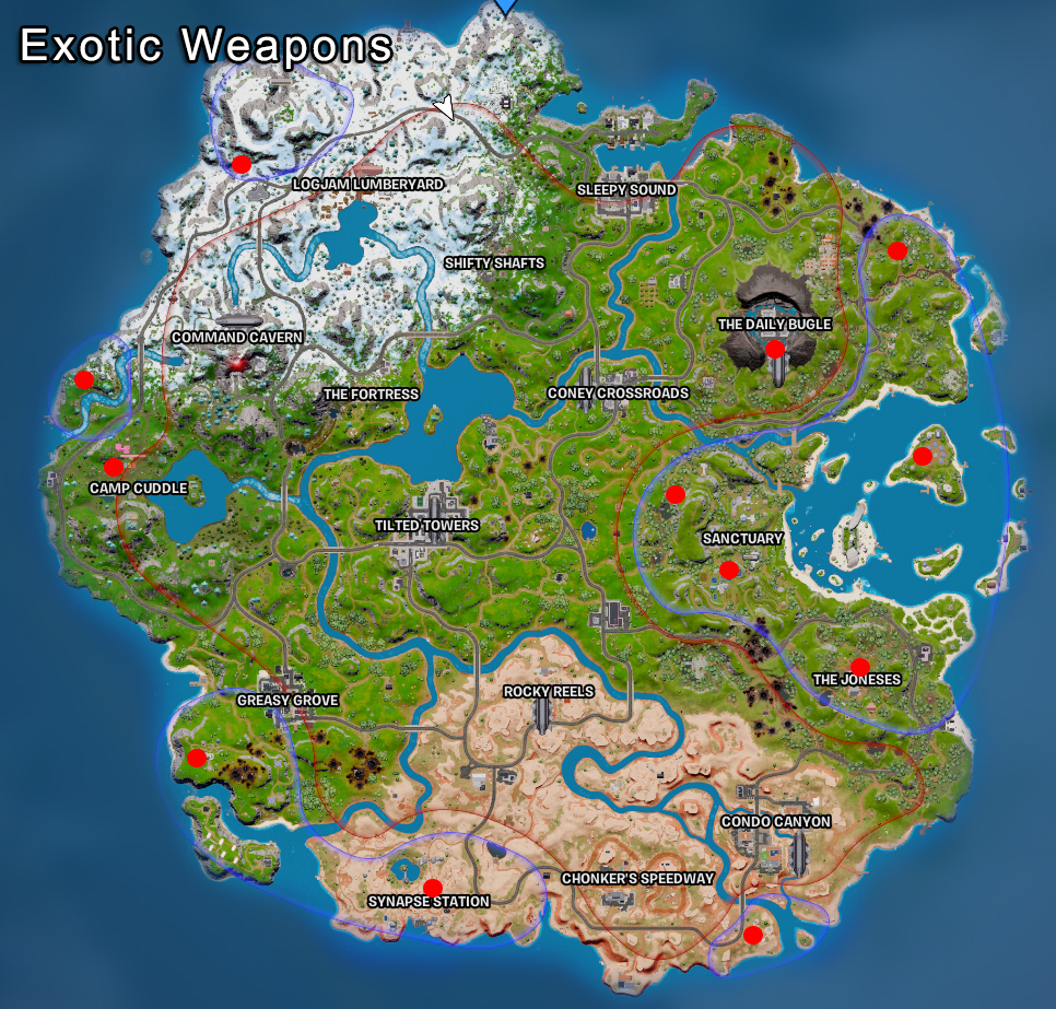 Exotic Weapon Fortnite Locations