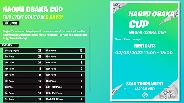 Naomi Osaka Cup Rules