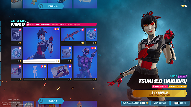 TSUKI 2.0 Skin Style Battle Pass.