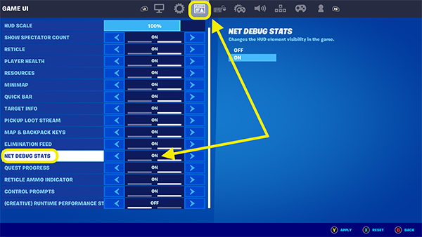 Fortnite Ping Settings