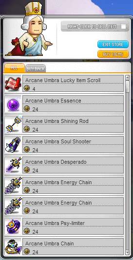 Arcane Umbra Equipment Esfera Coin Shop