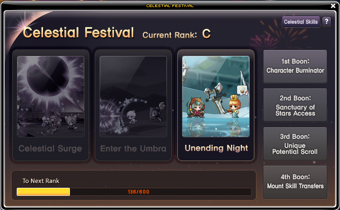 Celestial Festival Options