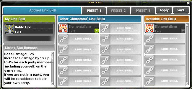 Link Skills Presets